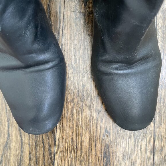 Mansur Gavriel Black Leather Ankle Boots Block Heel Size 39.5 - Picture 2 of 12